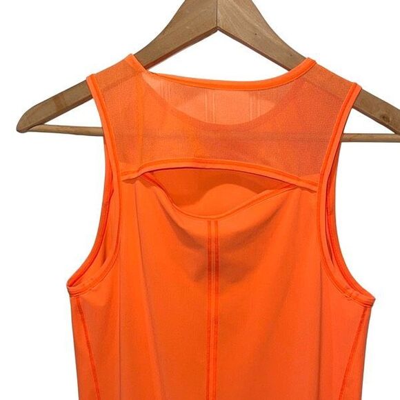 Lululemon Womens Mesh Back Reflective Sculpt Tank Top Highlighter Orange Size 4 - Picture 4 of 7